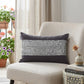 Glam Gray with Silver Sequins Lumbar Throw Pillow