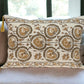 Gold and Bronze Embroidered Decorative Lumbar Pillow