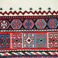 14" X 20" Blue Burgundy And Cream Abstract Cotton Blend Throw Pillow with Tassels
