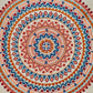 18" X 18" Beige and Blue Abstract Indoor Outdoor Throw Pillow