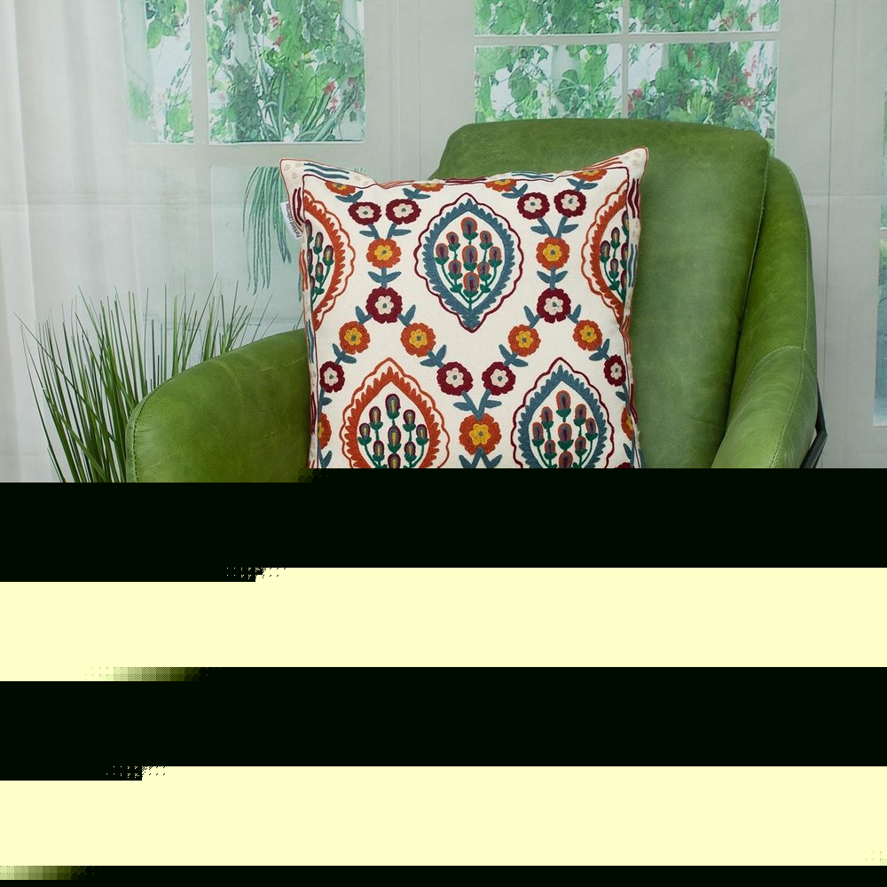 18" MULTICOLOR Cotton Blend Throw Pillow