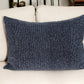 Shimmering Metallic Blue Beaded Luxury Throw Pillow