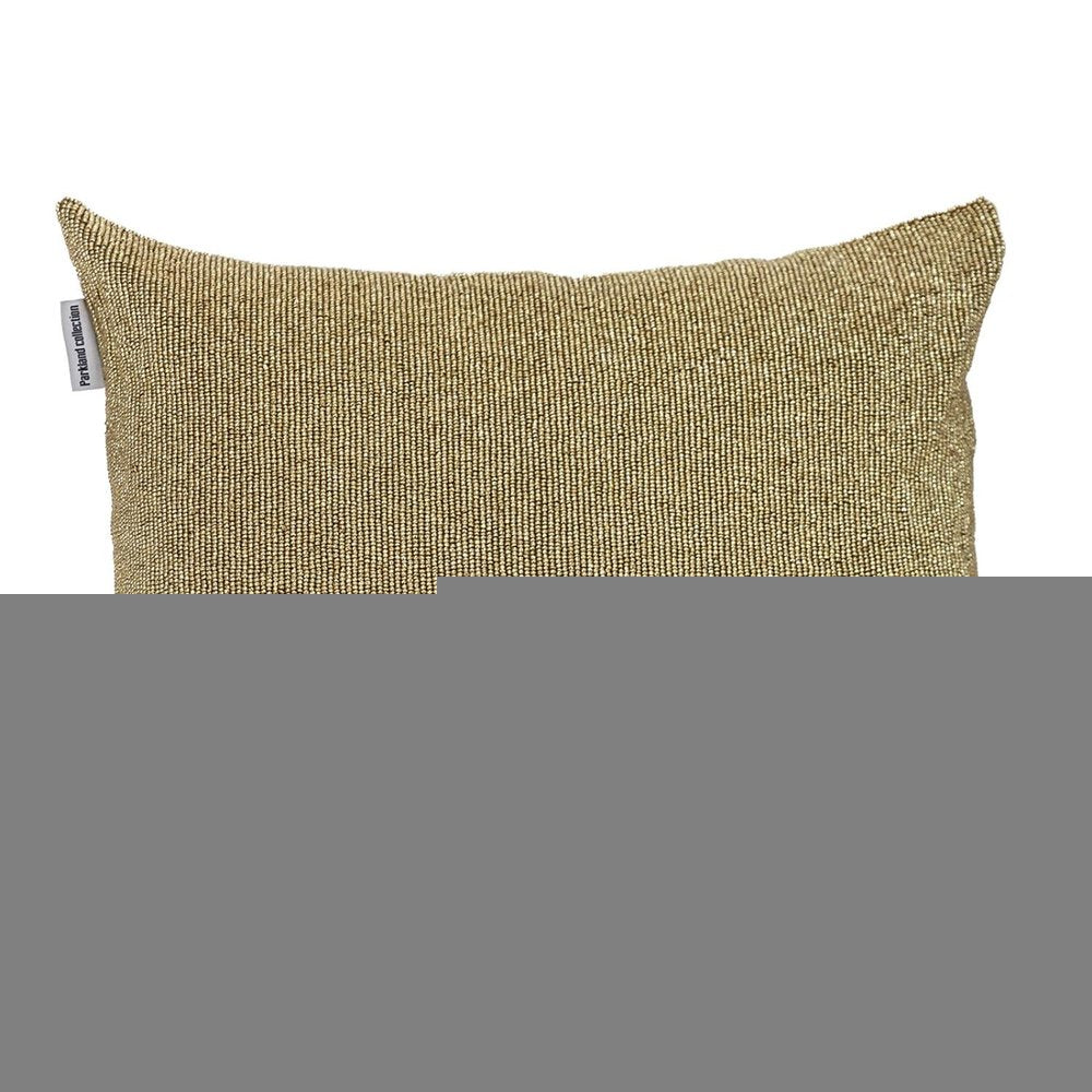 Shimmering Metallic Gold Beaded Luxury Throw Pillow