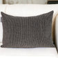 Shimmering Gray Beaded Luxury Throw Pillow