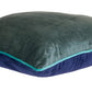 20" Gray And Navy Blue Velvet Throw Pillow