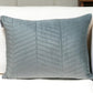 Gray Quilted Velvet Zig Zag Decorative Lumbar Pillow