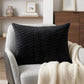 Black Quilted Velvet Zig Zag Decorative Lumbar Pillow