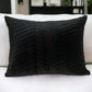 Black Quilted Velvet Zig Zag Decorative Lumbar Pillow
