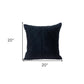 20" Black Cotton Blend Throw Pillow