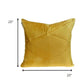 20" Yellow Cotton Blend Throw Pillow