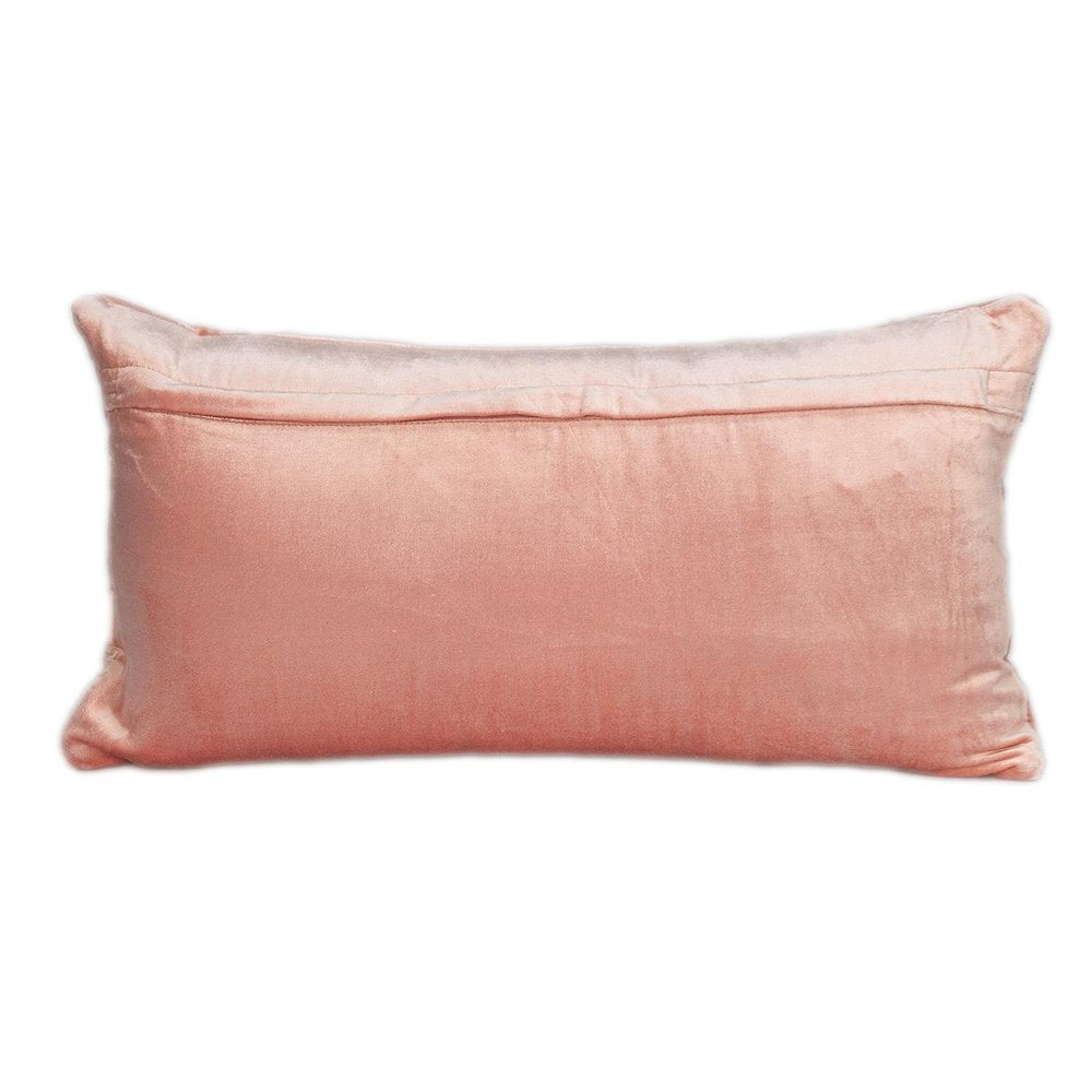 12" X 24" Pink Diamond Velvet Lumbar Throw Pillow