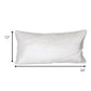 12" X 24" White Velvet Lumbar Throw Pillow