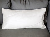 12" X 24" White Velvet Lumbar Throw Pillow