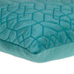 Aqua Quilted Velvet Geo Decorative Throw Pillow