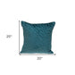Teal Quilted Velvet Geo Decorative Throw Pillow