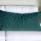 Teal Quilted Velvet Geo Lumbar Decorative Pillow