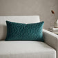 Teal Quilted Velvet Geo Lumbar Decorative Pillow