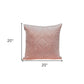 Pink Quilted Diamonds Velvet Solid Color Throw Pillow