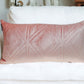 Pink Quilted Diamonds Velvet Solid Color Lumbar Pillow