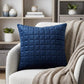20" Navy Blue Cotton Blend Throw Pillow