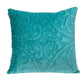 20" Aqua Cotton Blend Throw Pillow