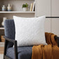 20" White Cotton Blend Throw Pillow