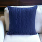 Geometric Lush Quilted Blue Throw Pillow