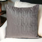 Geometric Lush Quilted Taupe Throw Pillow