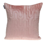 Geometric Lush Quilted Metallic Pink Throw Pillow