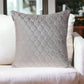 Taupe Tufted Velvet Quilted Throw Pillow