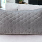 Taupe Tufted Velvet Quilted Lumbar Throw Pillow