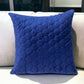 Blue Tufted Velvet Quilted Throw Pillow