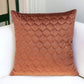 20" Burnt Orange Quilted Honeycomb Velvet Throw Pillow