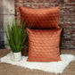 20" Burnt Orange Quilted Honeycomb Velvet Throw Pillow