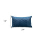 Navy Blue Tufted Velvet Quilted Lumbar Throw Pillow