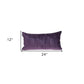 12" X 24" Purple Cotton Blend Throw Pillow