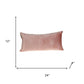 12" X 24" Pink Cotton Blend Throw Pillow