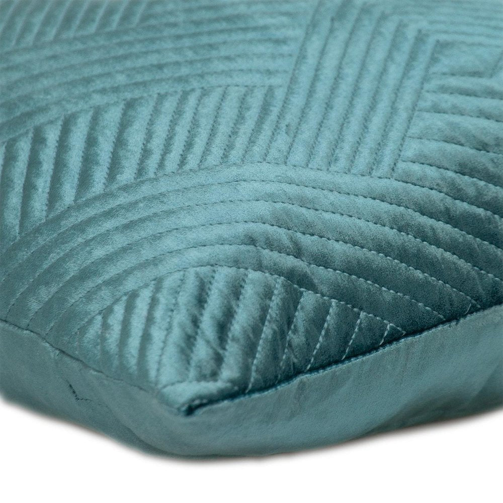 20" Teal Cotton Blend Throw Pillow
