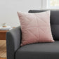 Pink Chunky Geo Stitched Velvet Decorative Throw Pillow