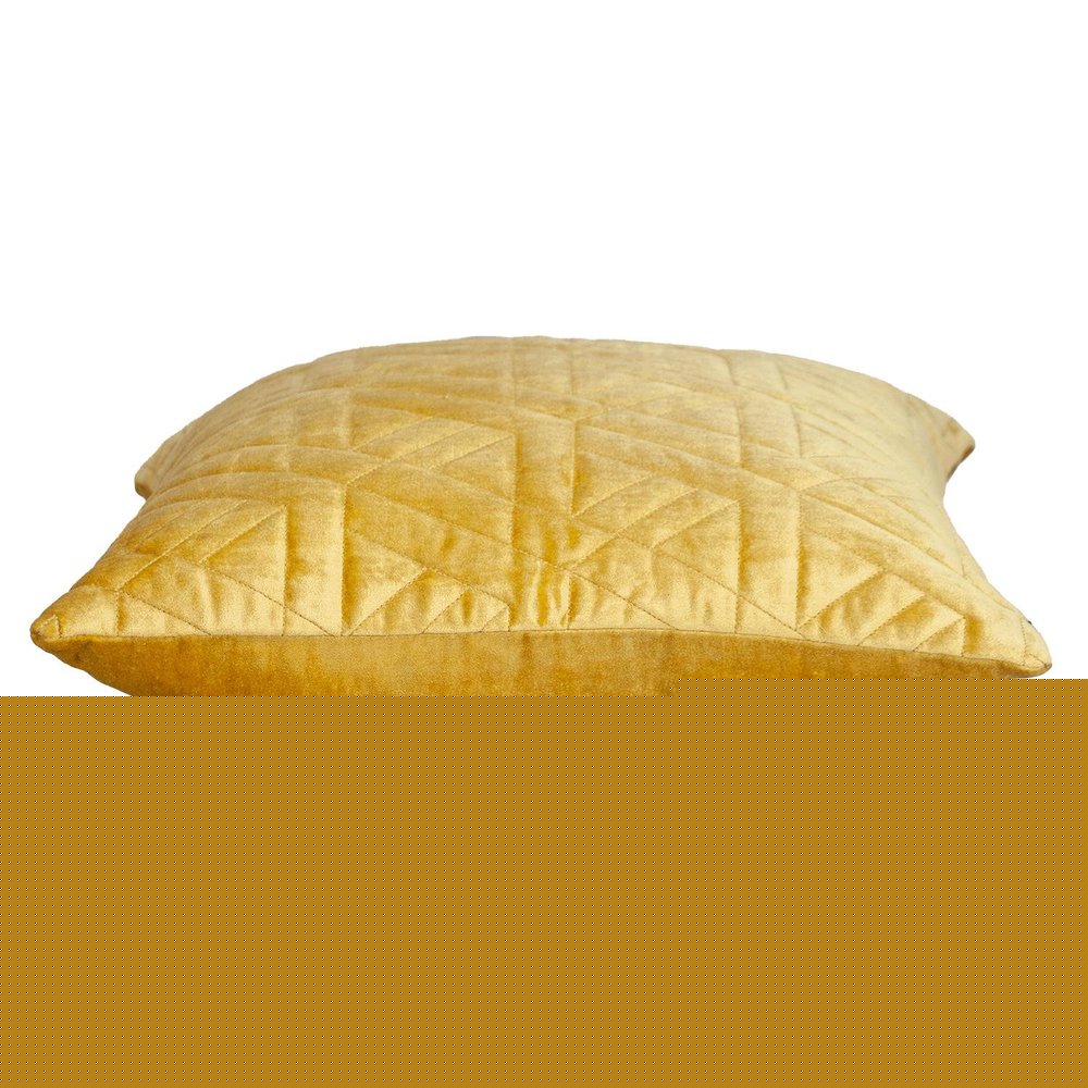 20" Yellow Cotton Blend Throw Pillow