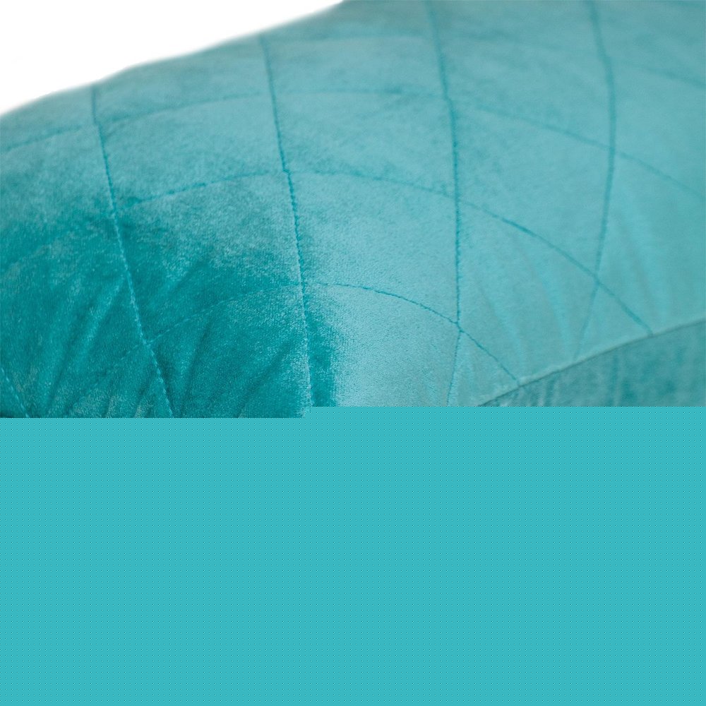 Tufted Diamond Aqua Transitional Lumbar Pillow