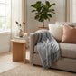Gray Knitted Acrylic Solid Color Reversable Throw