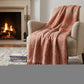 67" X 52" Red Knitted Acrylic Throw Blanket