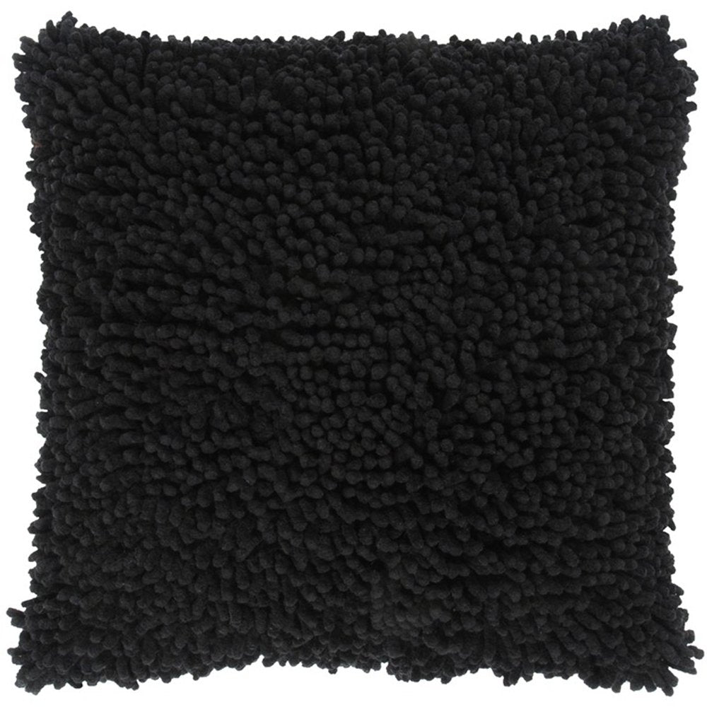 18" Black Cotton Throw Pillow