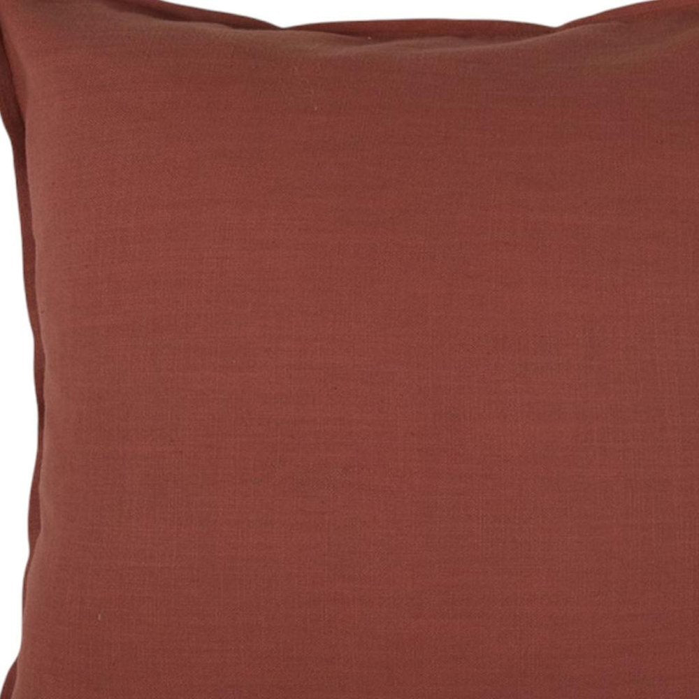 20" Brown Cotton Throw Pillow