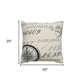 20" Black And Natural Nautical Compass Cotton Throw Pillow