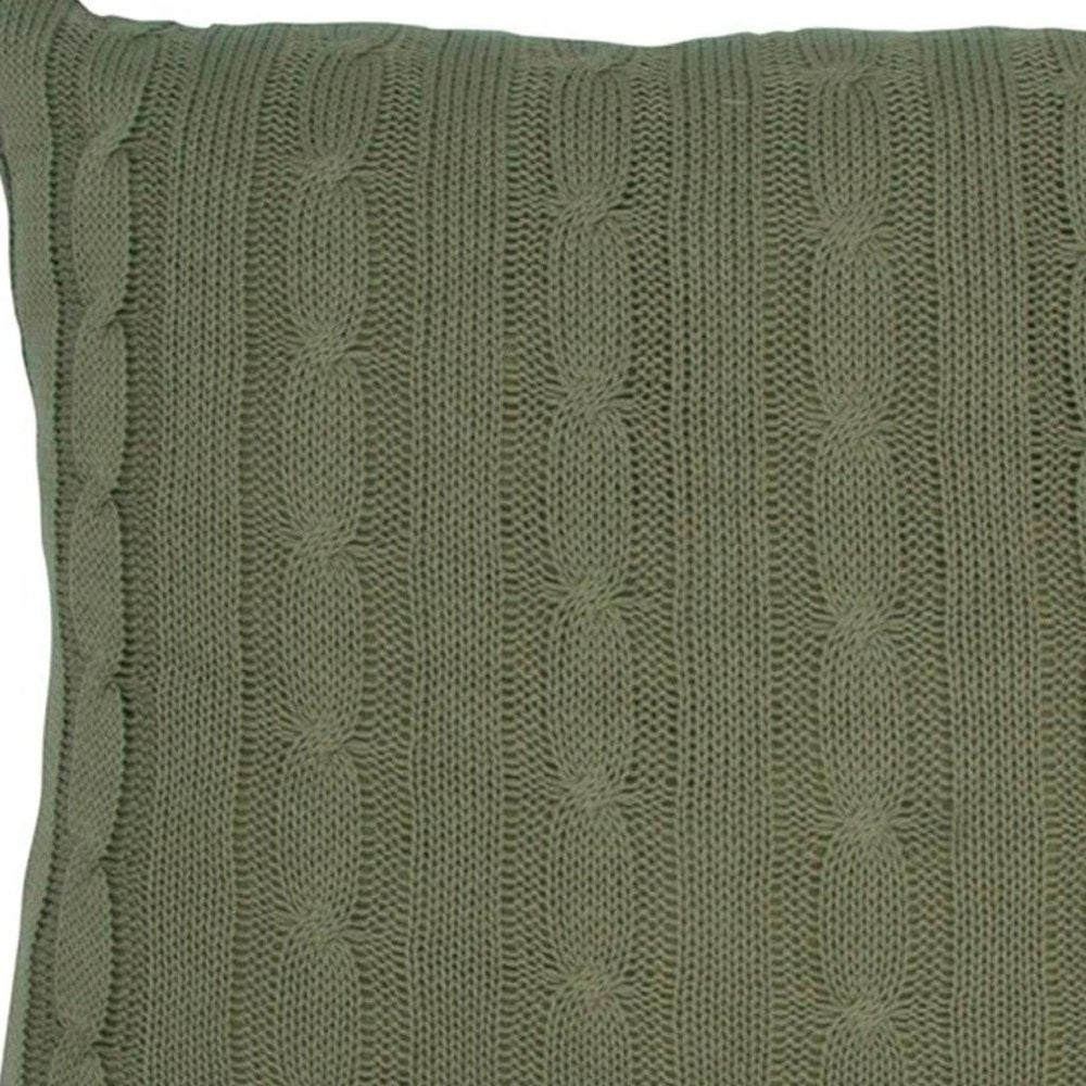 18" Olive Cotton Throw Pillow