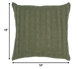 18" Olive Cotton Throw Pillow