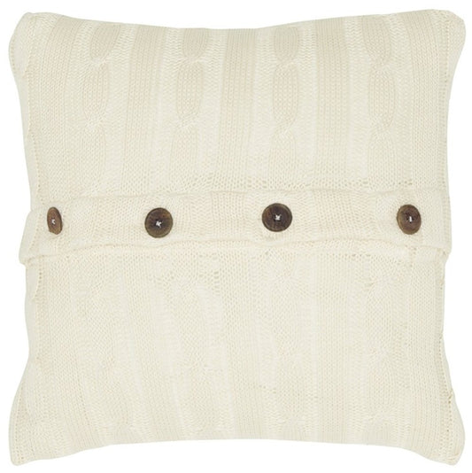 18" Ivory Cotton Throw Pillow