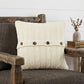 18" Ivory Cotton Throw Pillow